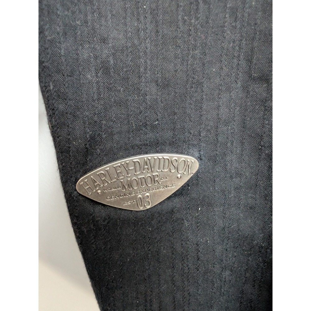 Z7 Harley Davidson Shirt Mens XL Black Long Sleeve Button Up - Picture 2 of 6